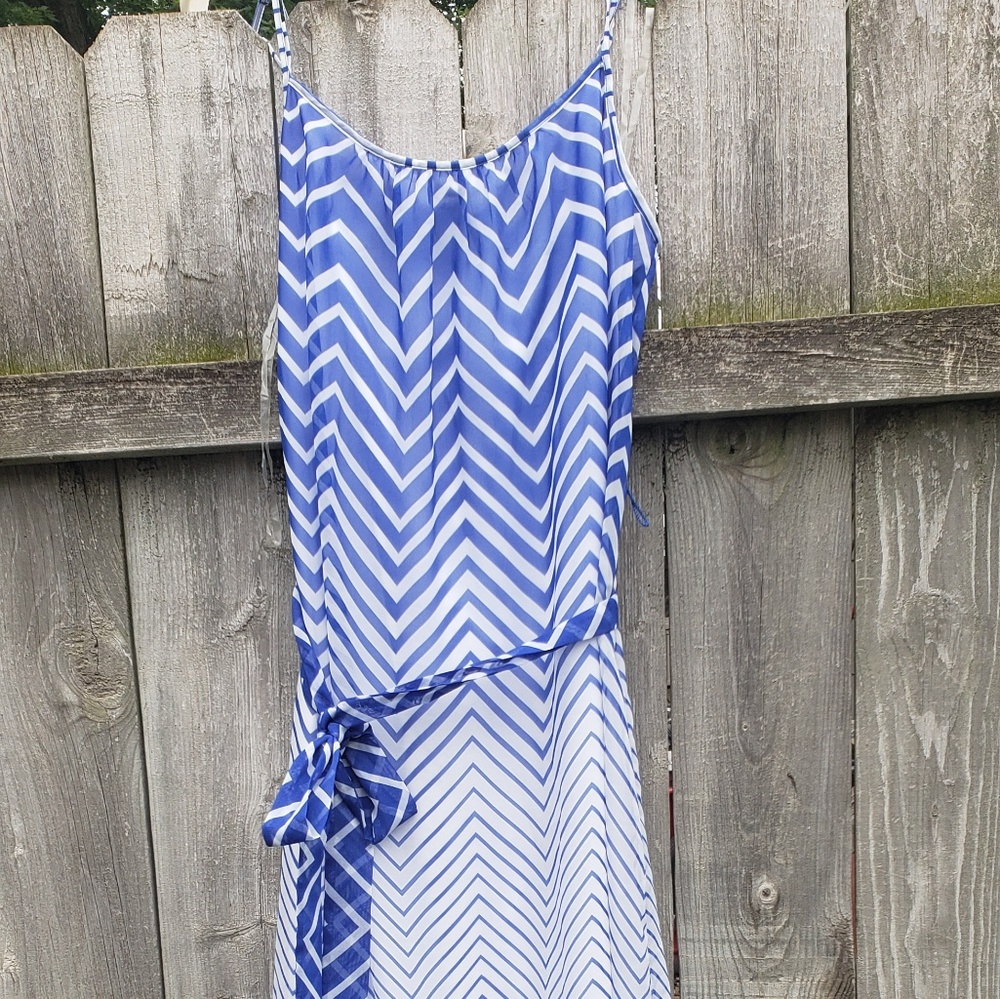 Blue Zigzag Design Maxi